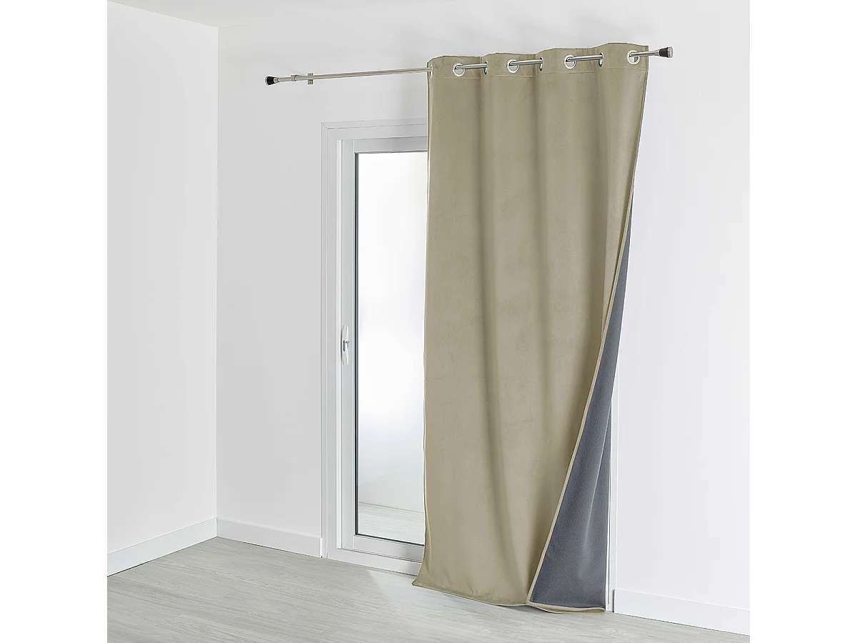 Verdunkelnder und isolierender Vorhang aus Samt, gefüttert mit Fleece 135 x 280 cm