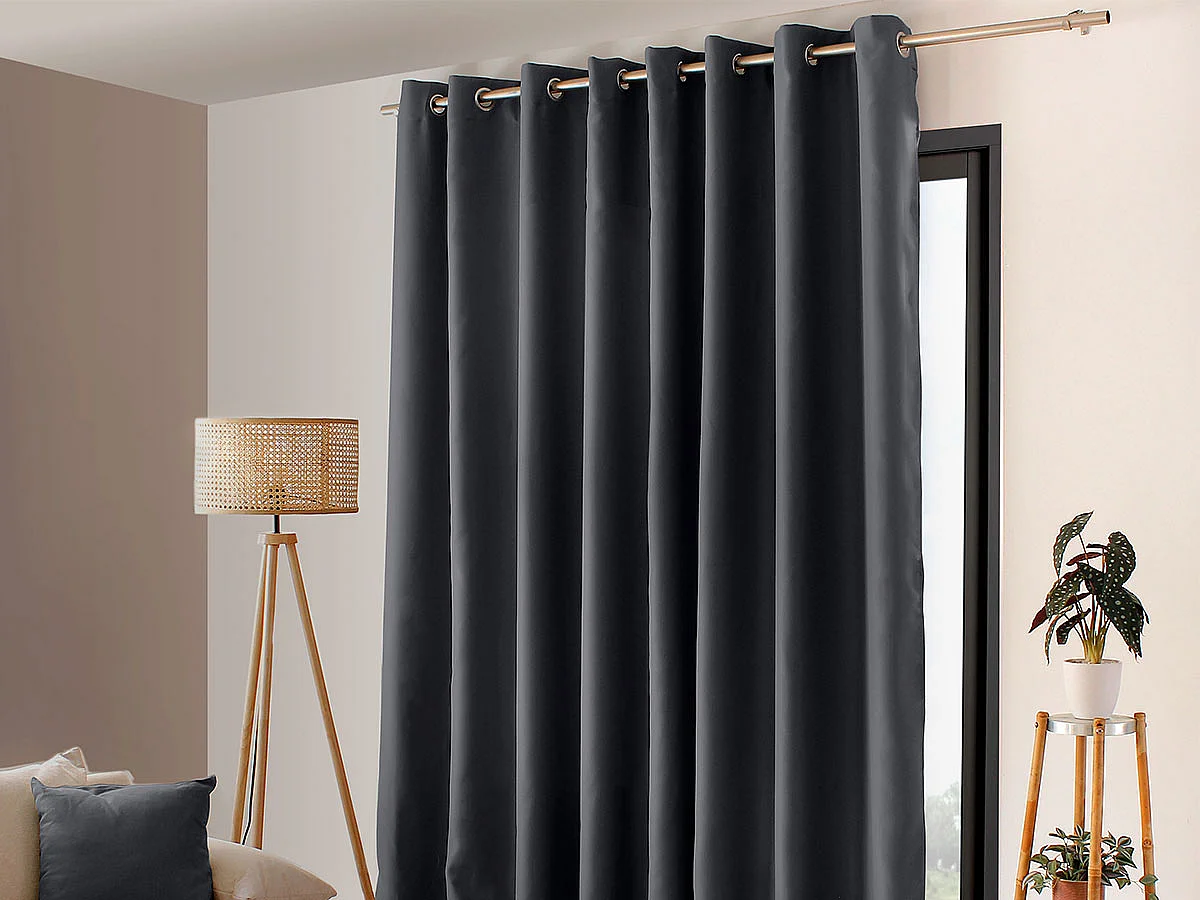 Rideau Occultant XL "Reglisse" 300x240cm Gris Foncé