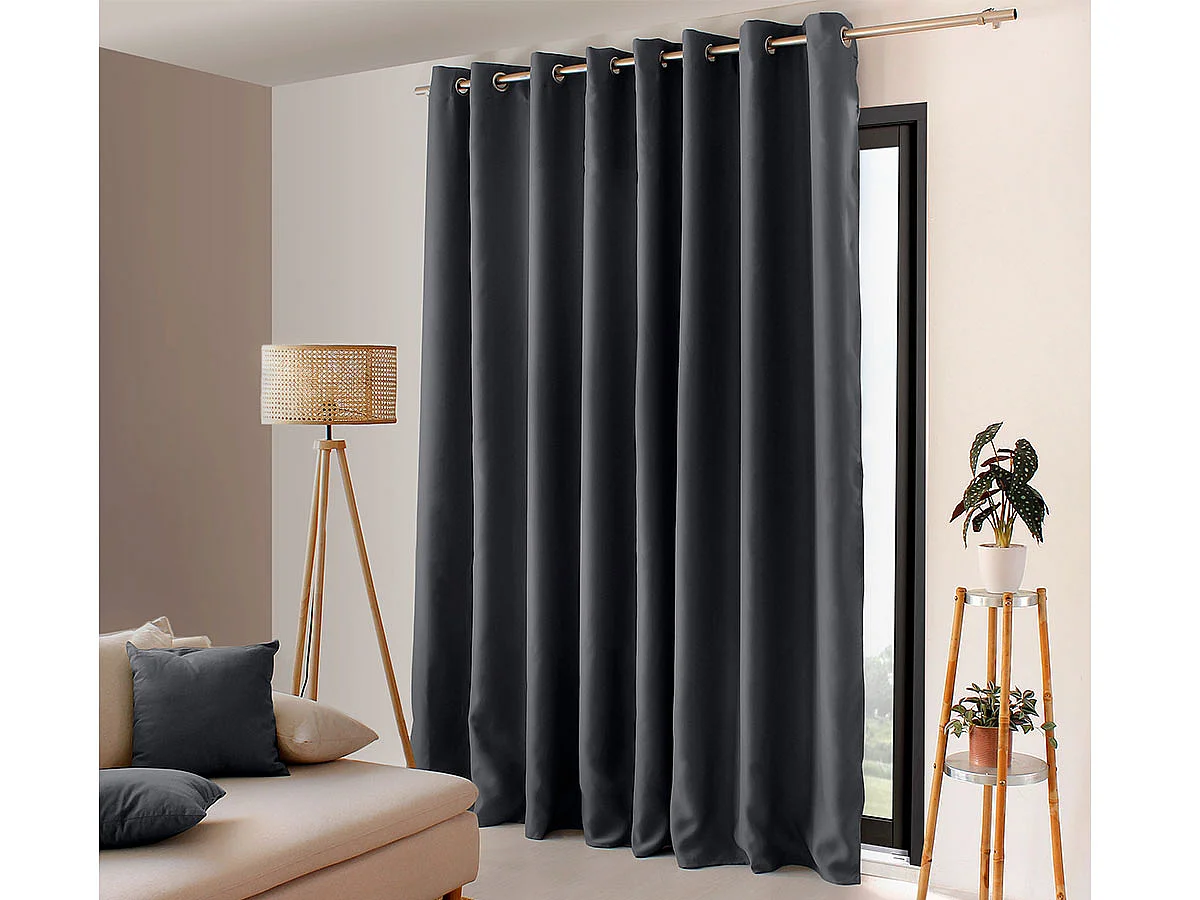 Rideau Occultant XL "Reglisse" 300x240cm Gris Foncé