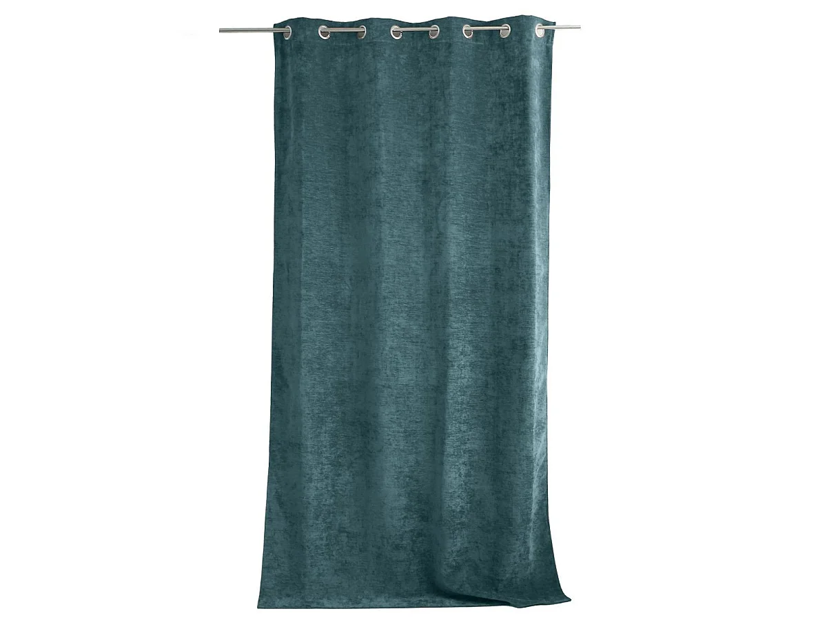 Rideau Thermique Occultant "Velvet" 140x260cm Bleu Canard