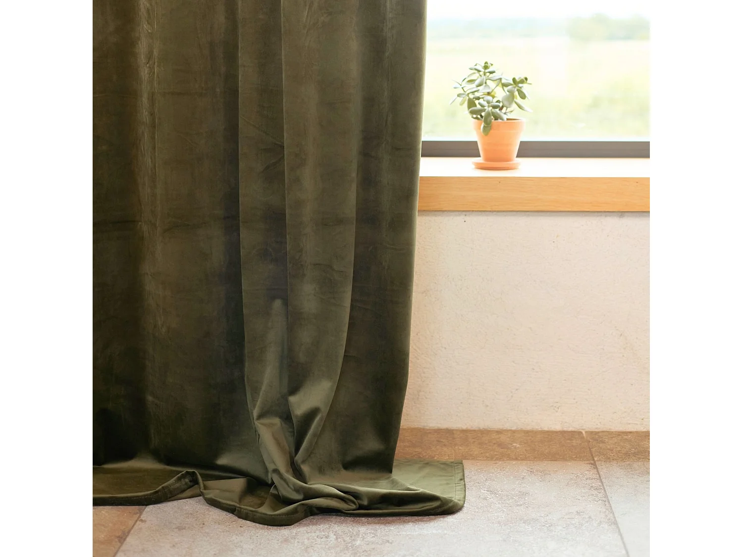 Vorhang aus einfarbigem Filzvelours 135 x 260 cm