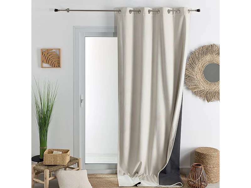 Verdunkelnder und isolierender Vorhang aus Samt, gefüttert mit Fleece 135 x 280 cm