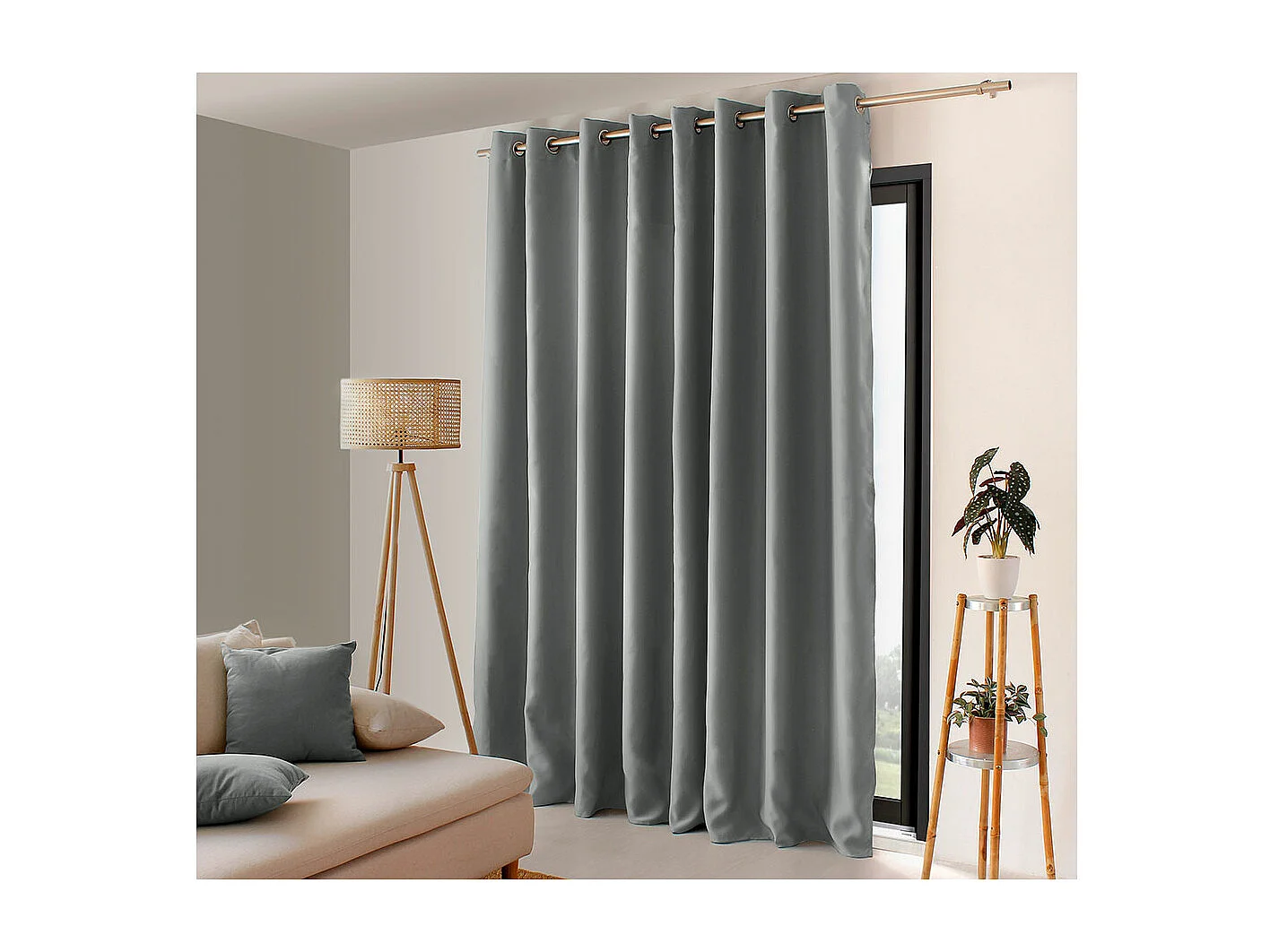 Rideau Occultant XL "Reglisse" 300x240cm Gris