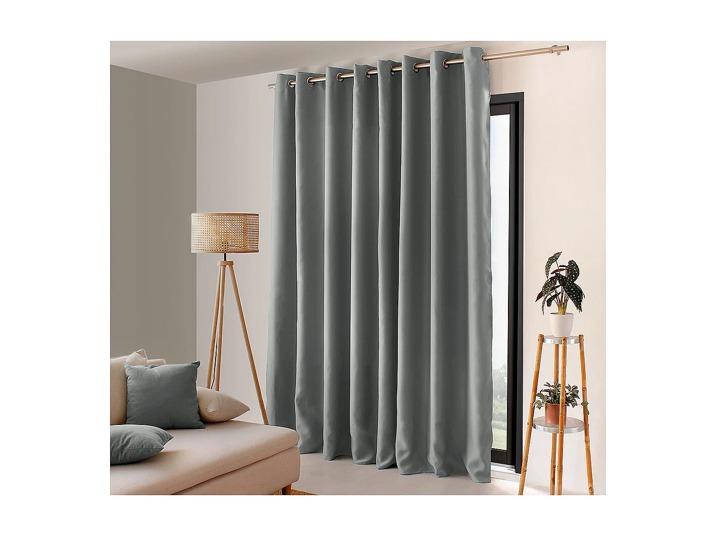 Rideau Occultant XL "Reglisse" 300x240cm Gris