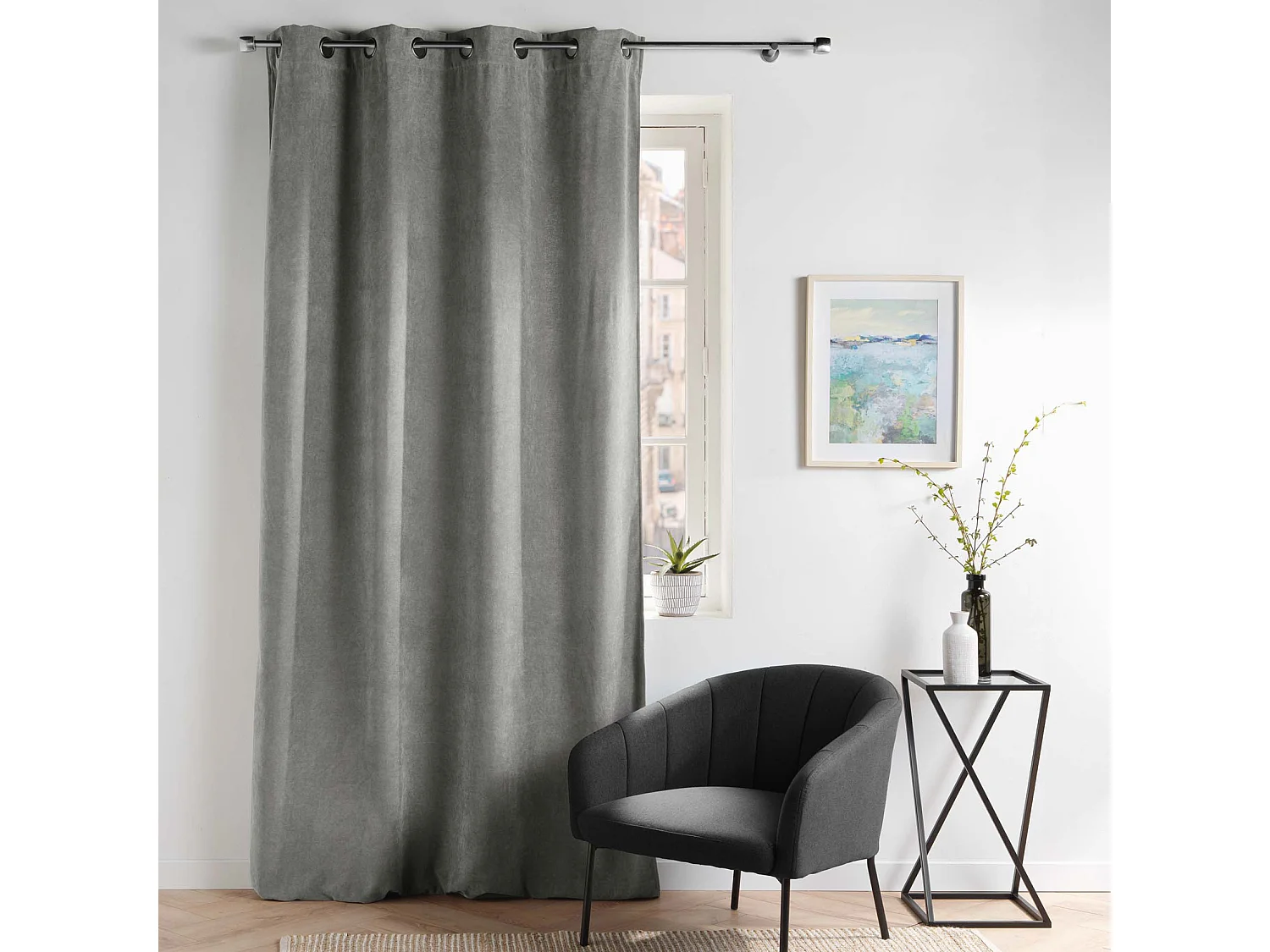 Blickdichter einfarbiger Samtvorhang 135 x 260 cm