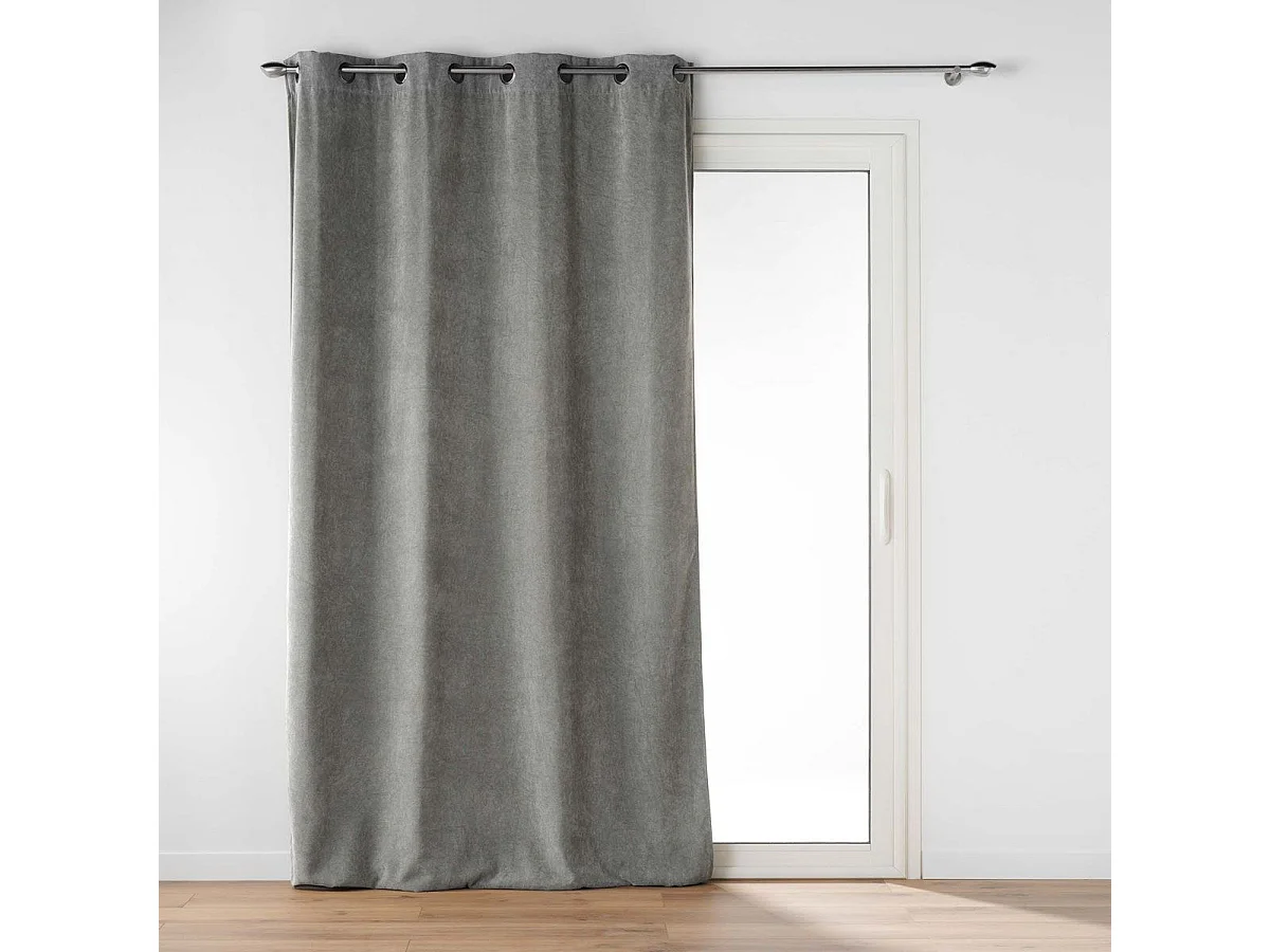 Rideau à Œillets Velours "Novana" 135x260cm Anthracite