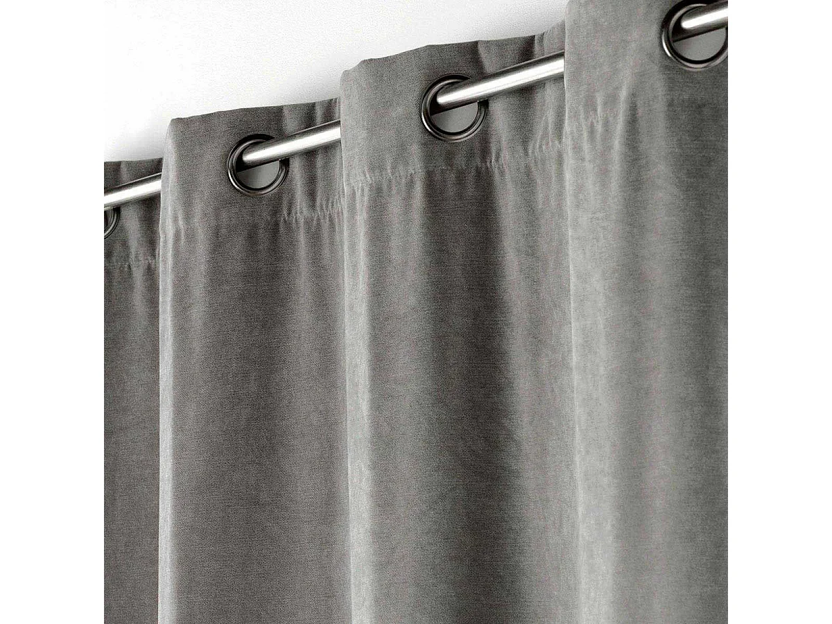 Rideau à Œillets Velours "Novana" 135x260cm Anthracite