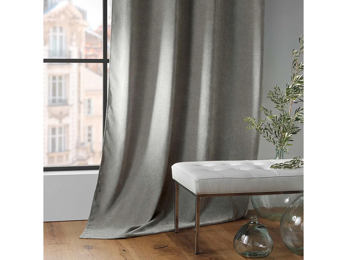 Rideau à Œillets Velours "Novana" 135x260cm Anthracite