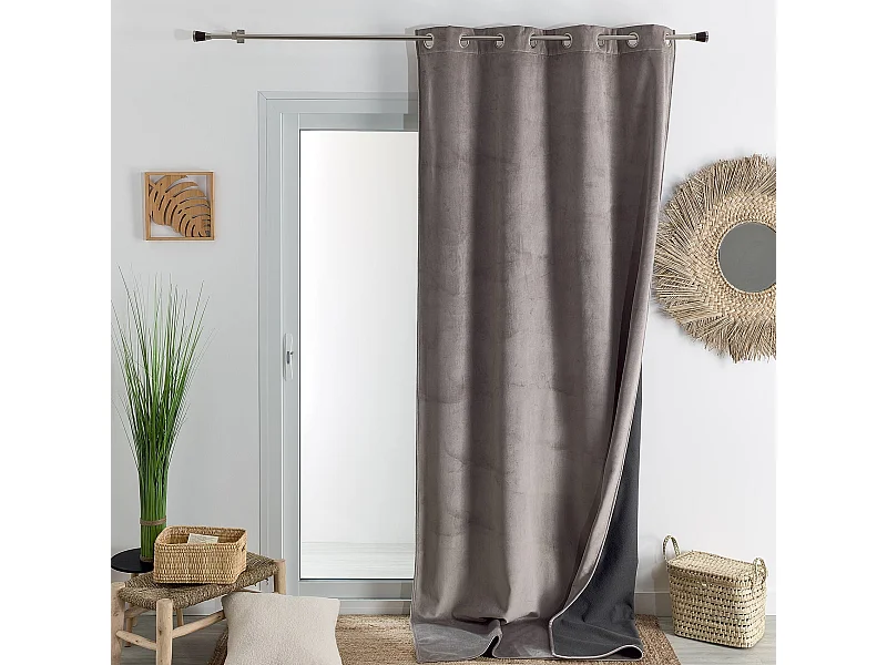Cortina aislante y opaca de terciopelo forrada polar 135 x 280 cm