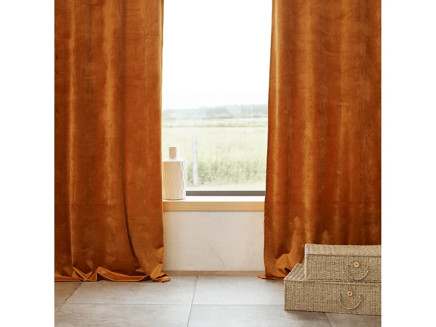 Vorhang aus einfarbigem Filzvelours 135 x 260 cm