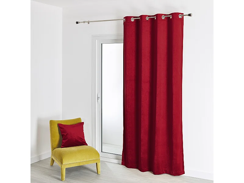 Vorhang aus einfarbigem Filzvelours 135 x 260 cm