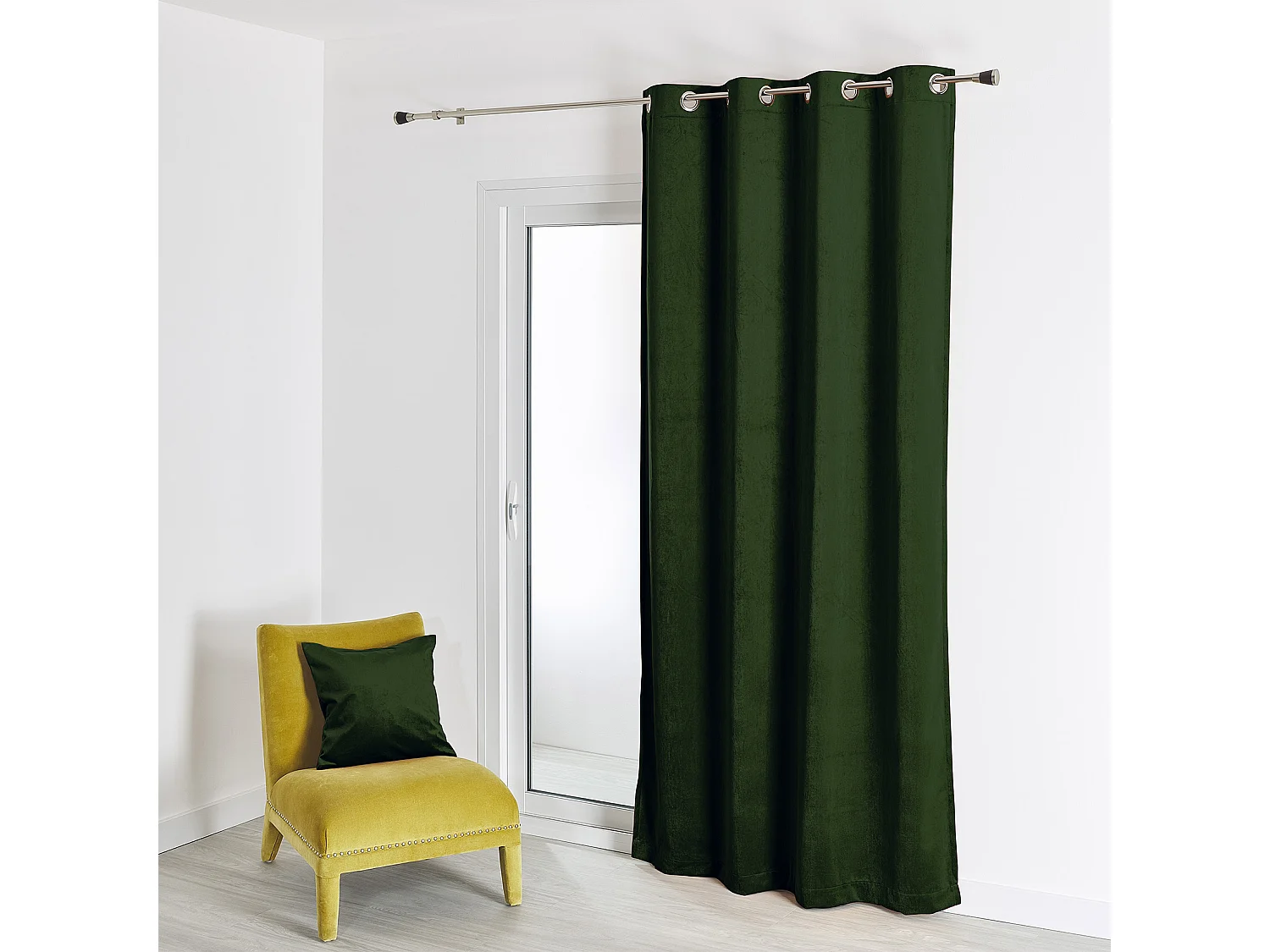 Vorhang aus einfarbigem Filzvelours 135 x 260 cm