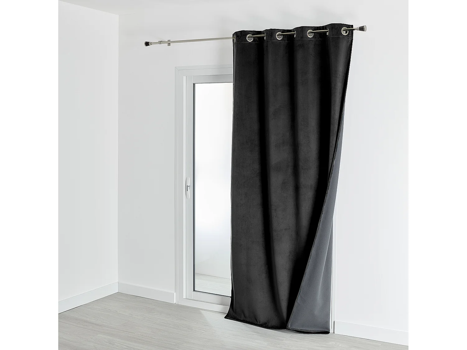 Cortina aislante y opaca de terciopelo forrada polar 135 x 280 cm