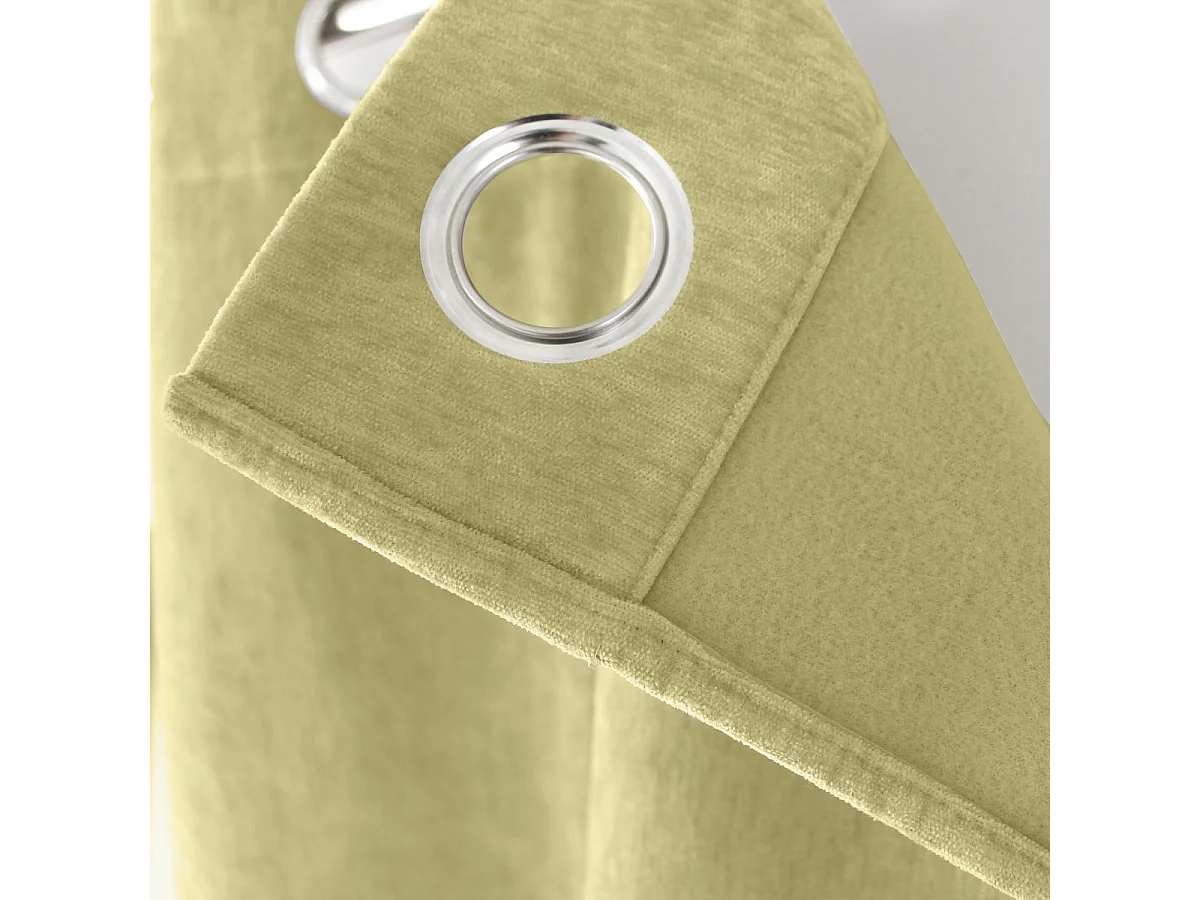 Rideau Thermique Occultant "Velvet" 140x260cm Vert Tilleul