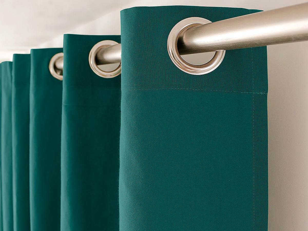 Farbenfroher Vorhang aus reiner Baumwolle 8 Ösen