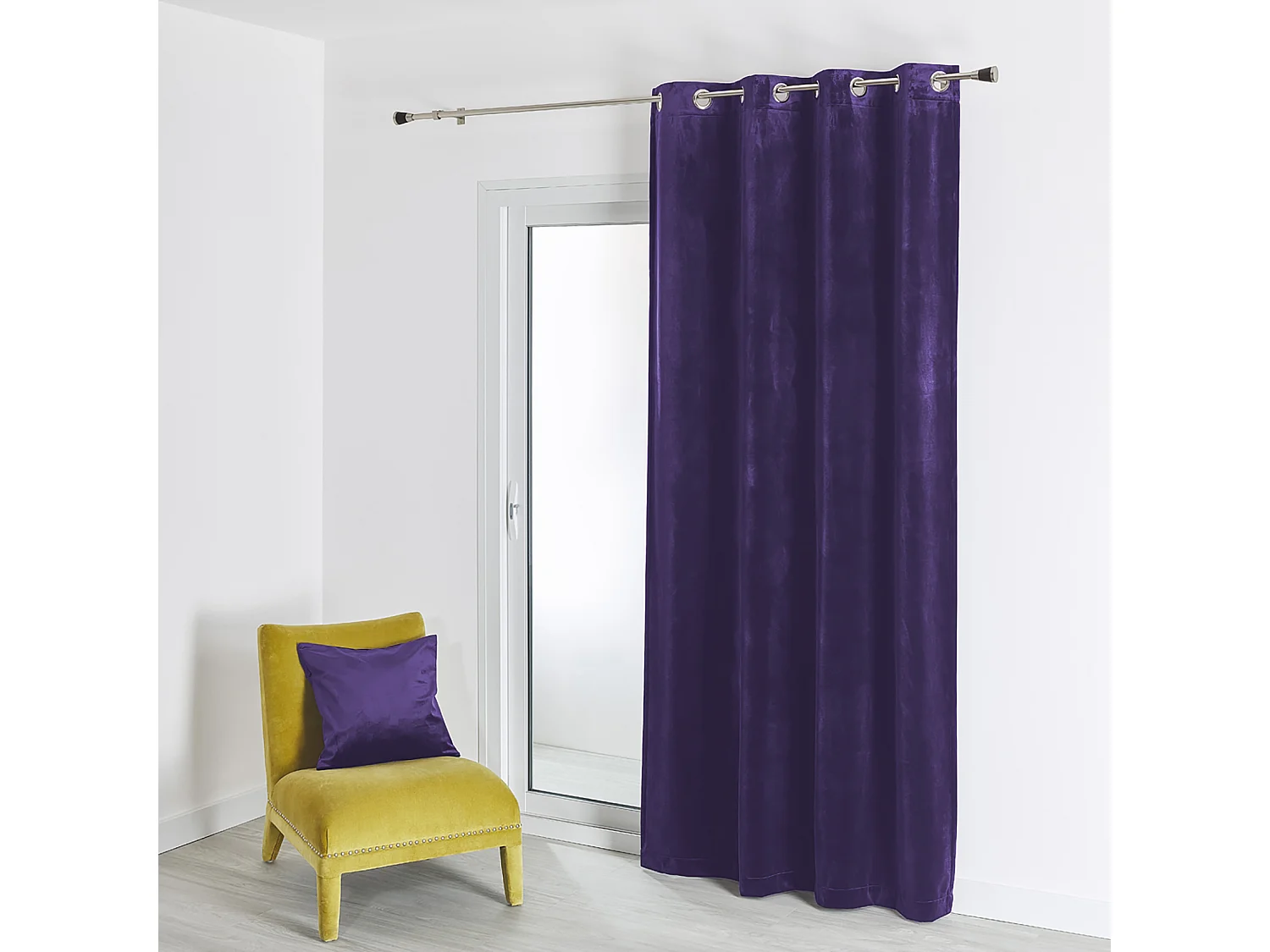 Vorhang aus einfarbigem Filzvelours 135 x 260 cm