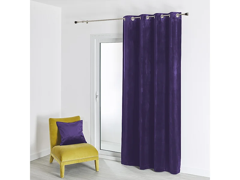 Vorhang aus einfarbigem Filzvelours 135 x 260 cm