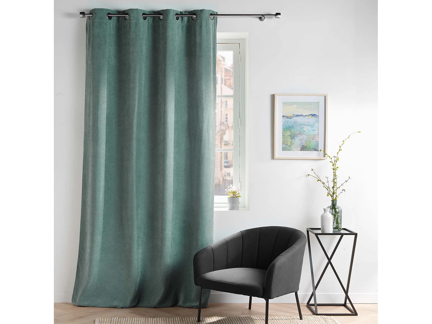 Blickdichter einfarbiger Samtvorhang 135 x 260 cm