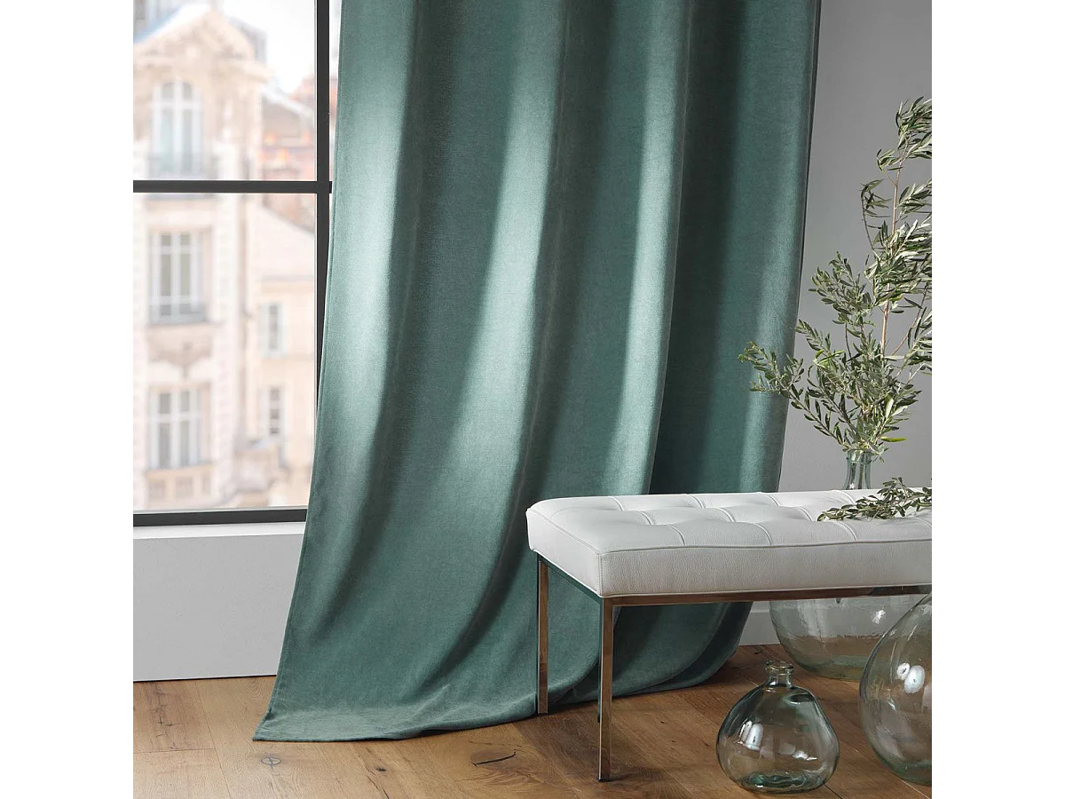 Blickdichter einfarbiger Samtvorhang 135 x 260 cm