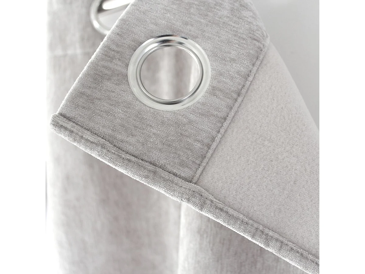 Rideau Thermique Occultant "Velvet" 140x260cm Gris Clair
