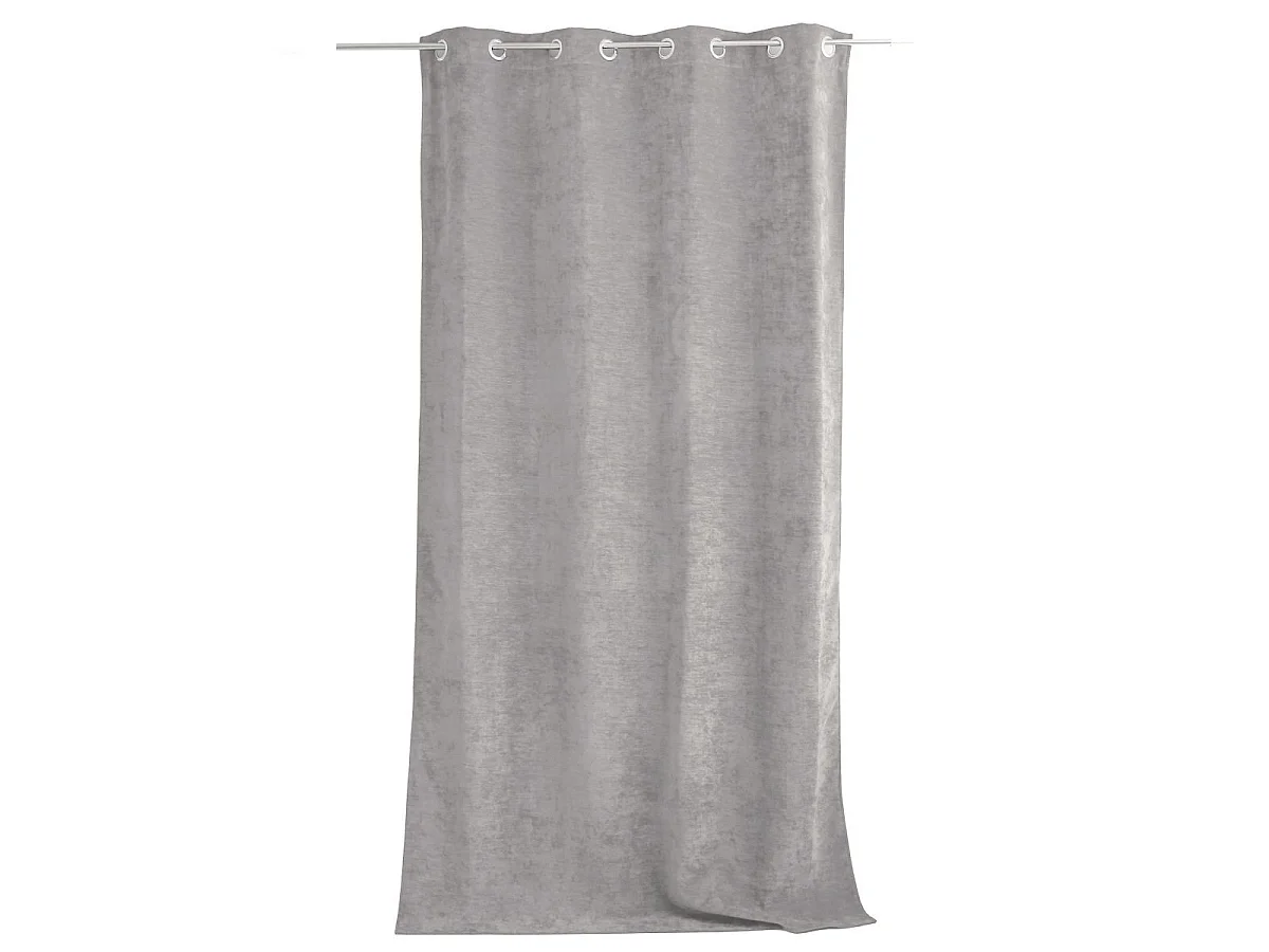 Rideau Thermique Occultant "Velvet" 140x260cm Gris Clair