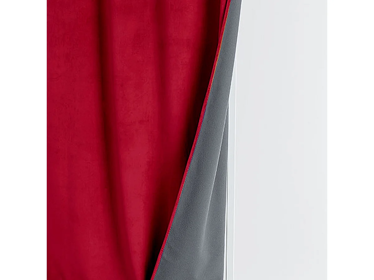 Cortina aislante y opaca de terciopelo forrada polar 135 x 280 cm