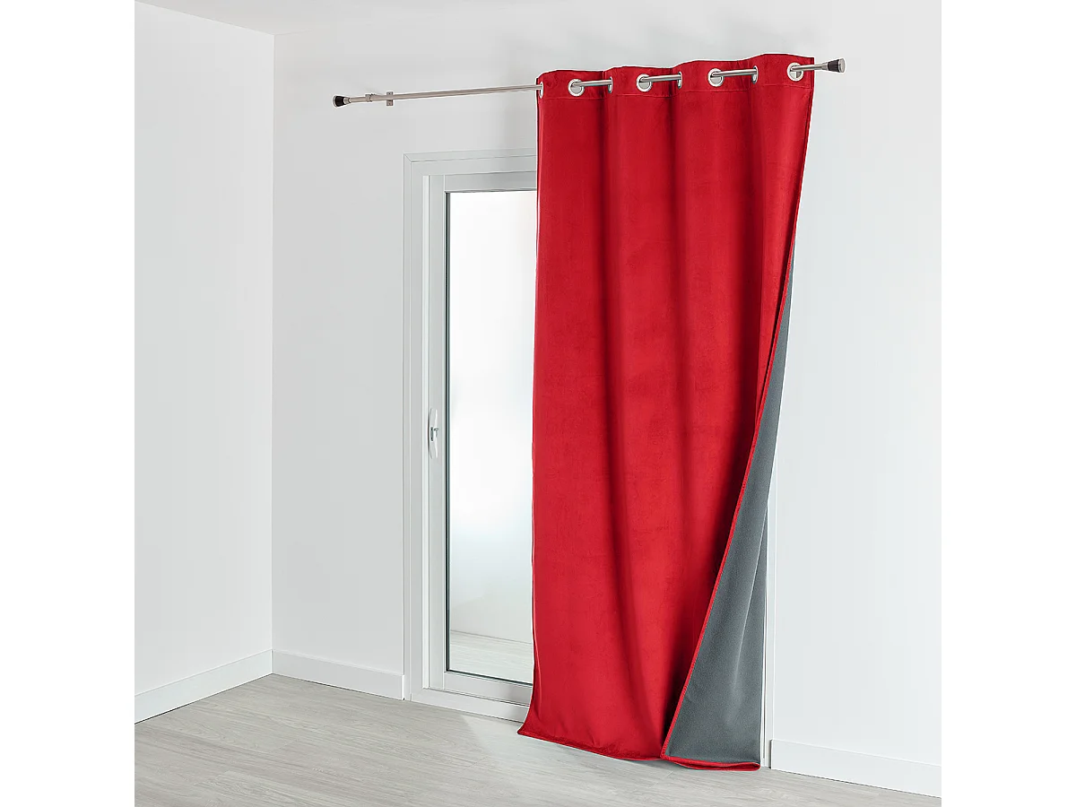 Verdunkelnder und isolierender Vorhang aus Samt, gefüttert mit Fleece 135 x 280 cm