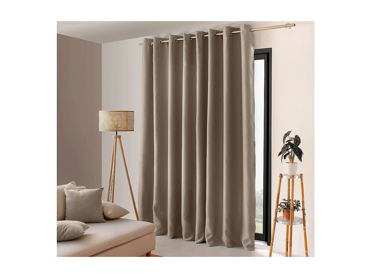 Rideau Occultant XL "Reglisse" 300x240cm Naturel