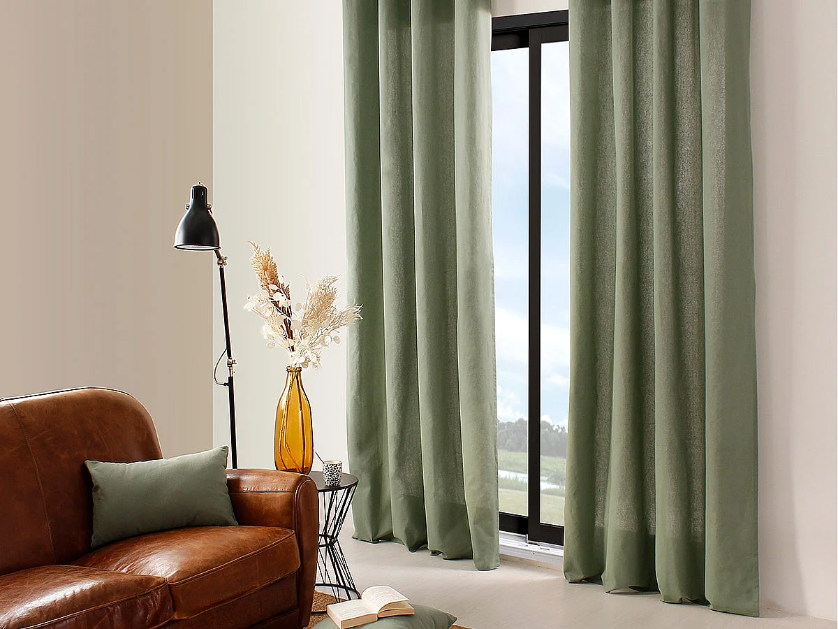 Cortina colorida de algodón puro 8 ollaos