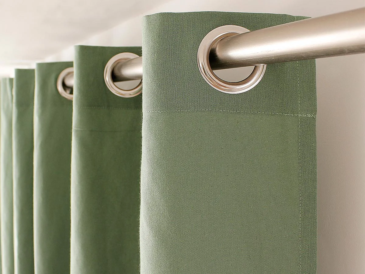 Farbenfroher Vorhang aus reiner Baumwolle 8 Ösen