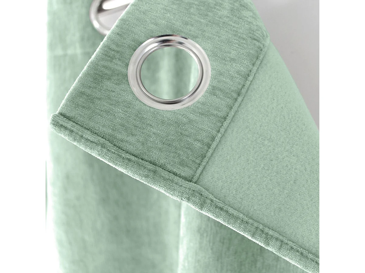 Rideau Thermique Occultant "Velvet" 140x260cm Vert Céladon