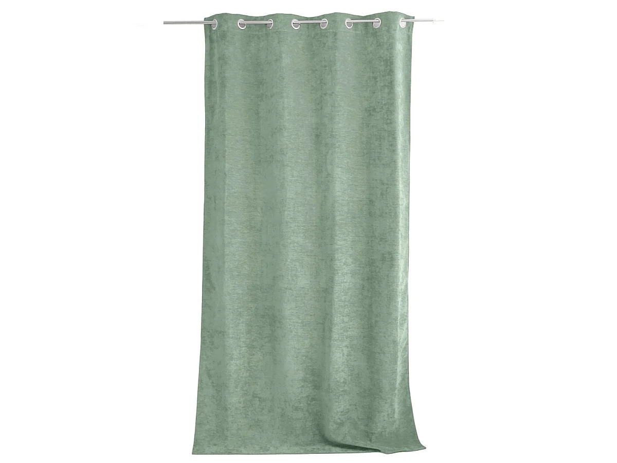 Rideau Thermique Occultant "Velvet" 140x260cm Vert Céladon