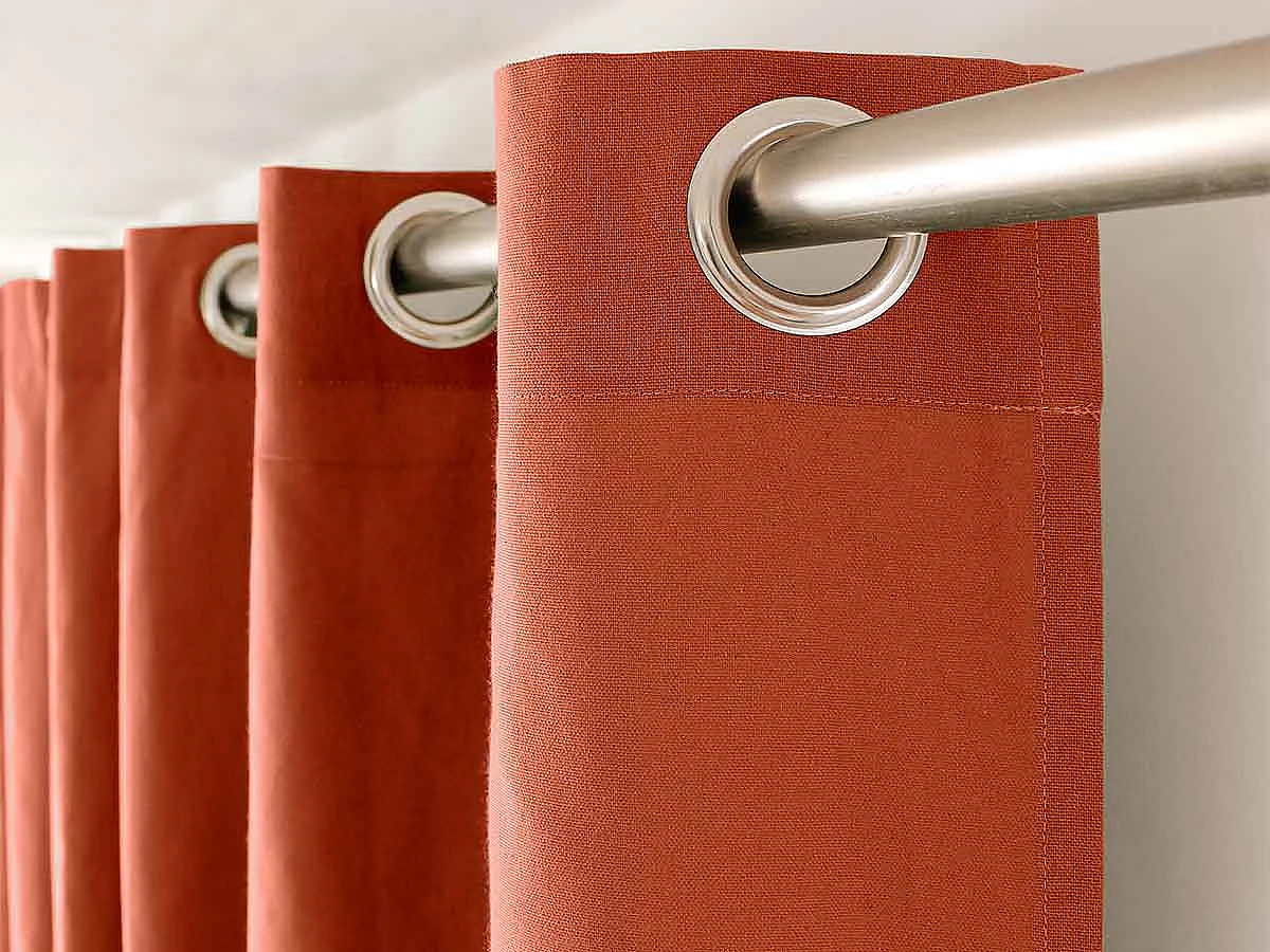 Rideau Uni à Œillets "Panama" 135x240cm Terracotta