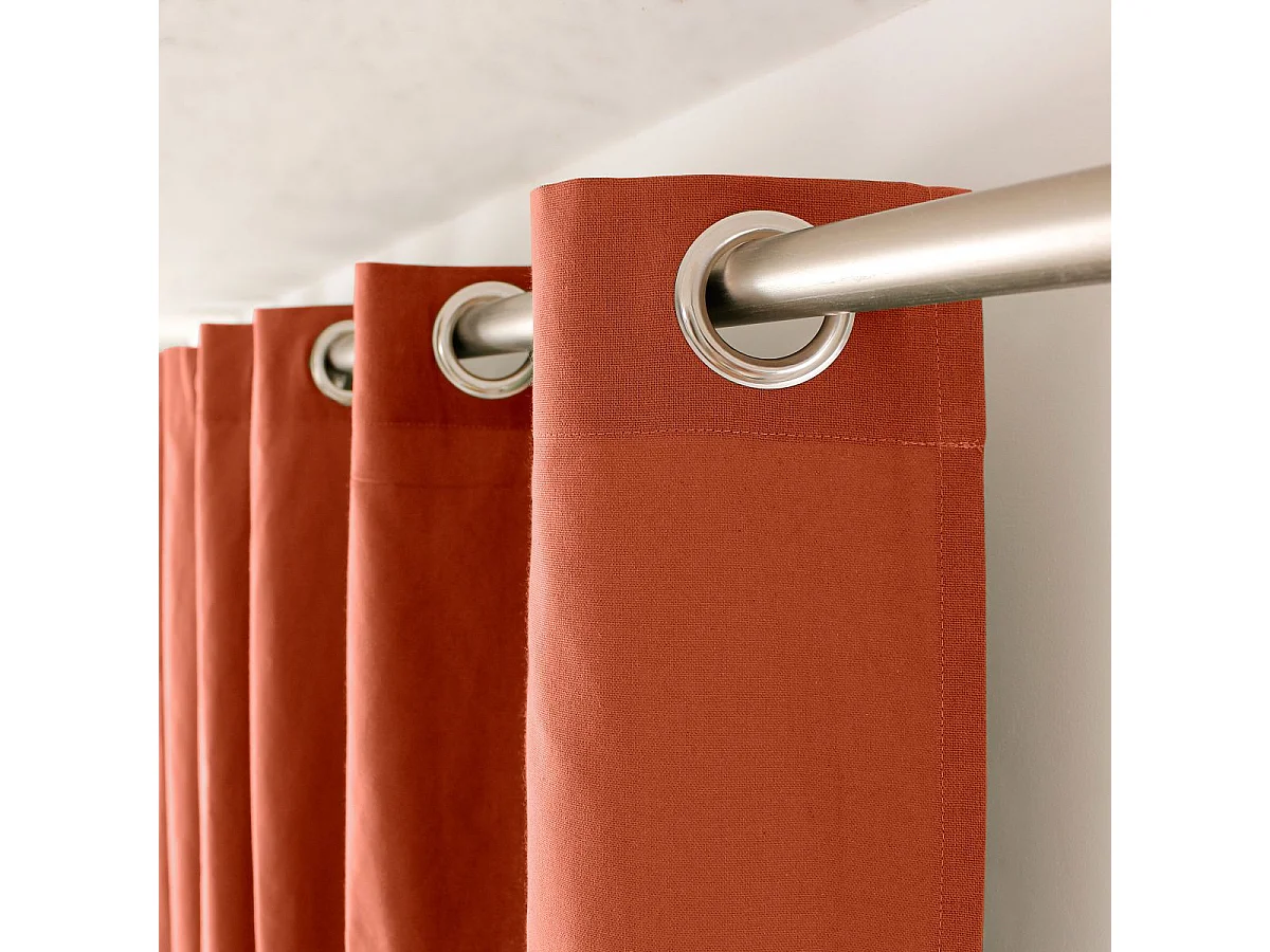 Farbenfroher Vorhang aus reiner Baumwolle 8 Ösen