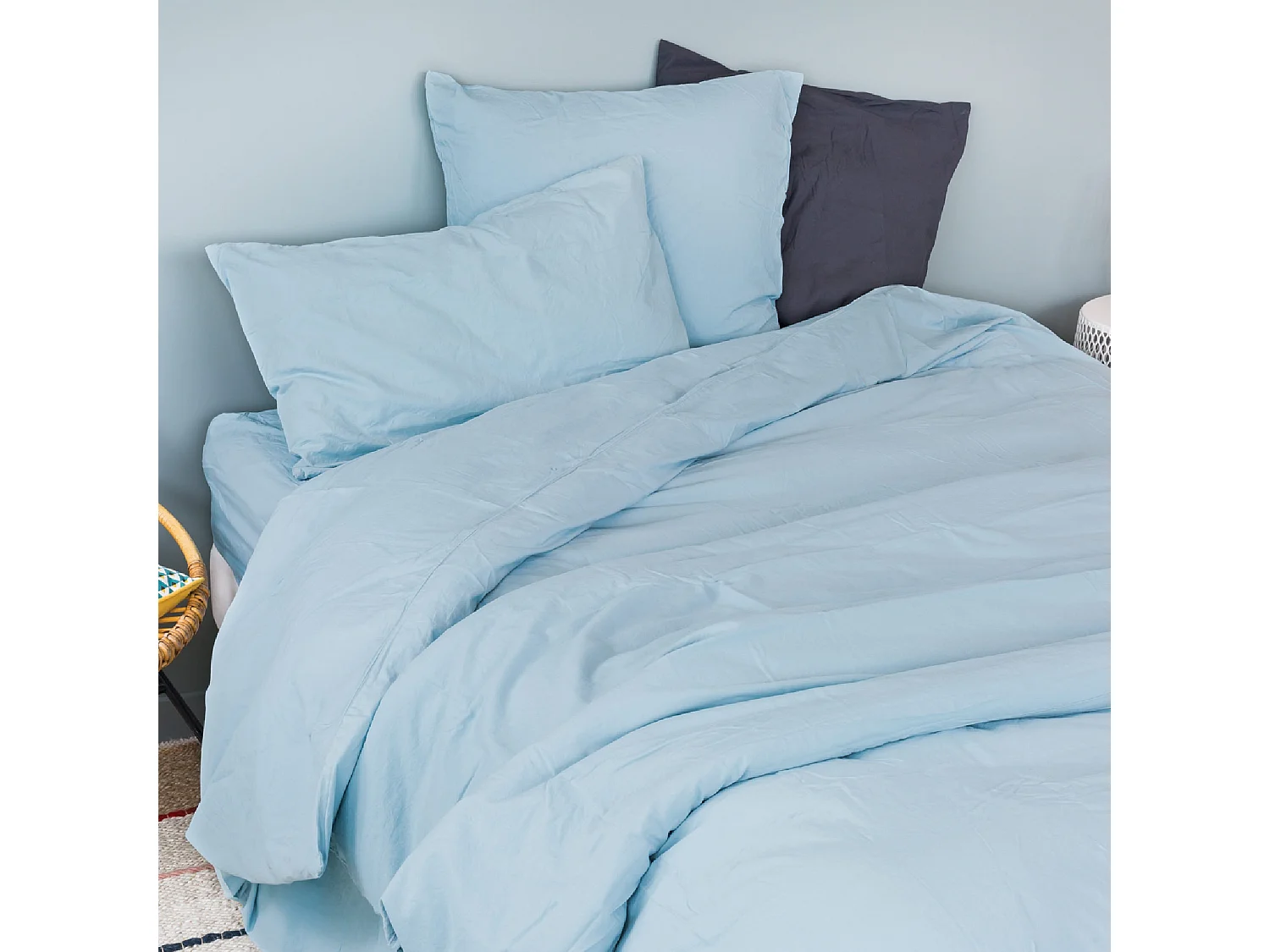 Drap housse en coton Lavé Oekotex