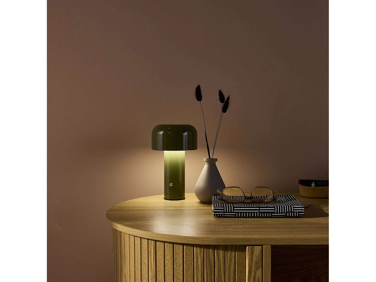 Lampe à poser LED sans fil rechargeable Victor vert Ø 13cm