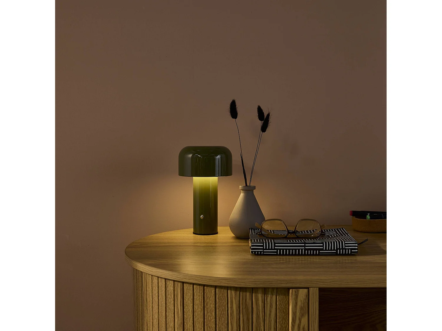 Lampe à poser LED sans fil rechargeable Victor vert Ø 13cm