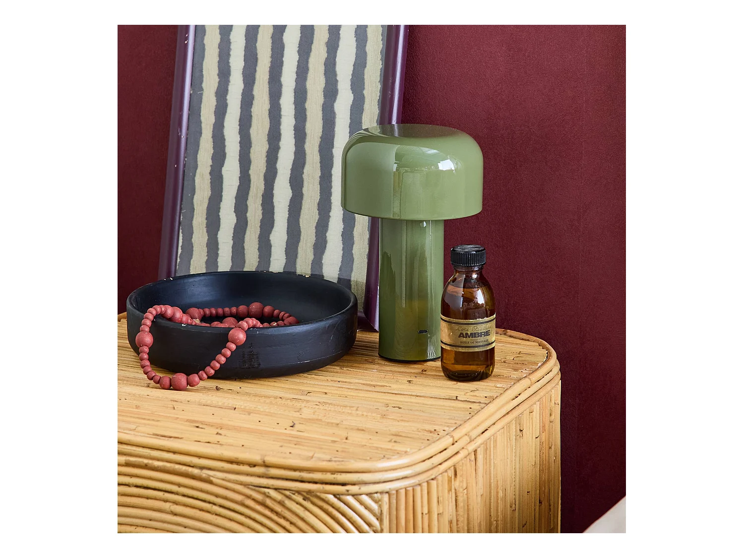 Lámpara led de metal para mesa interior, 13cm verde