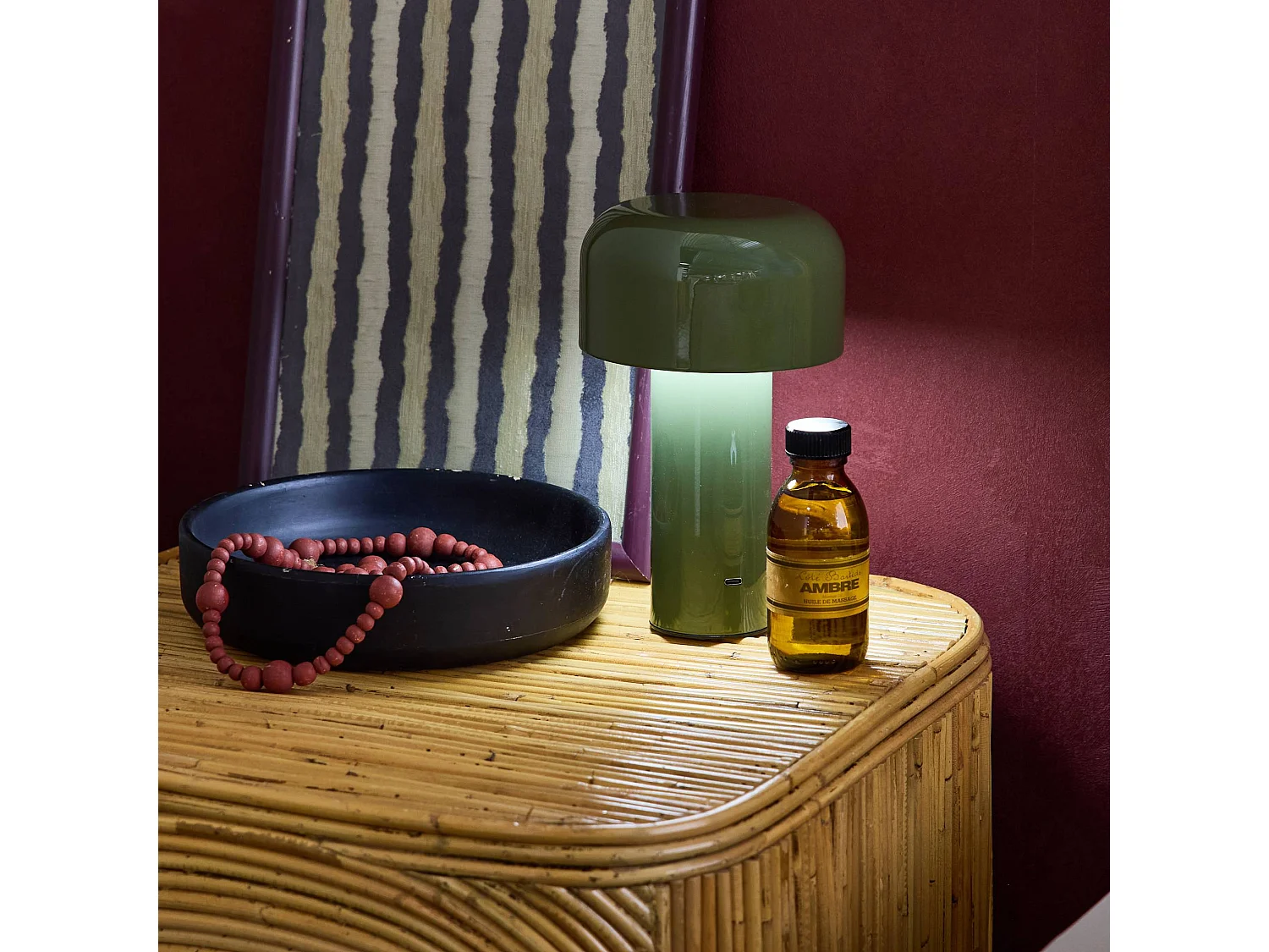 Lámpara led de metal para mesa interior, 13cm verde