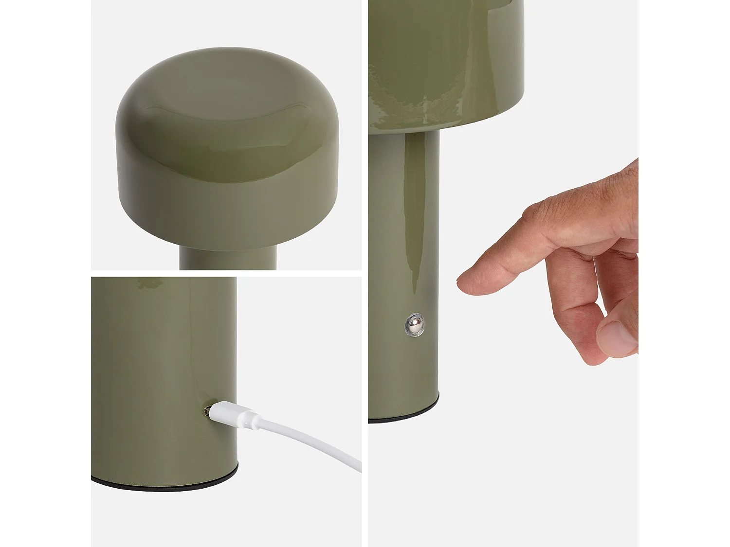 Lampada led in metallo, 13cm, verde