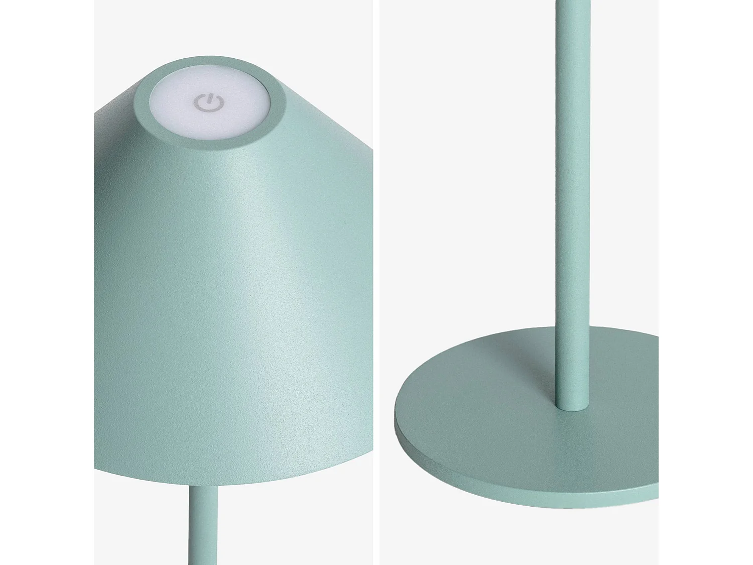Lampe à poser intérieur/extérieur LED sans fil rechargeable Adam vert céladon H 135cm Ø 19cm