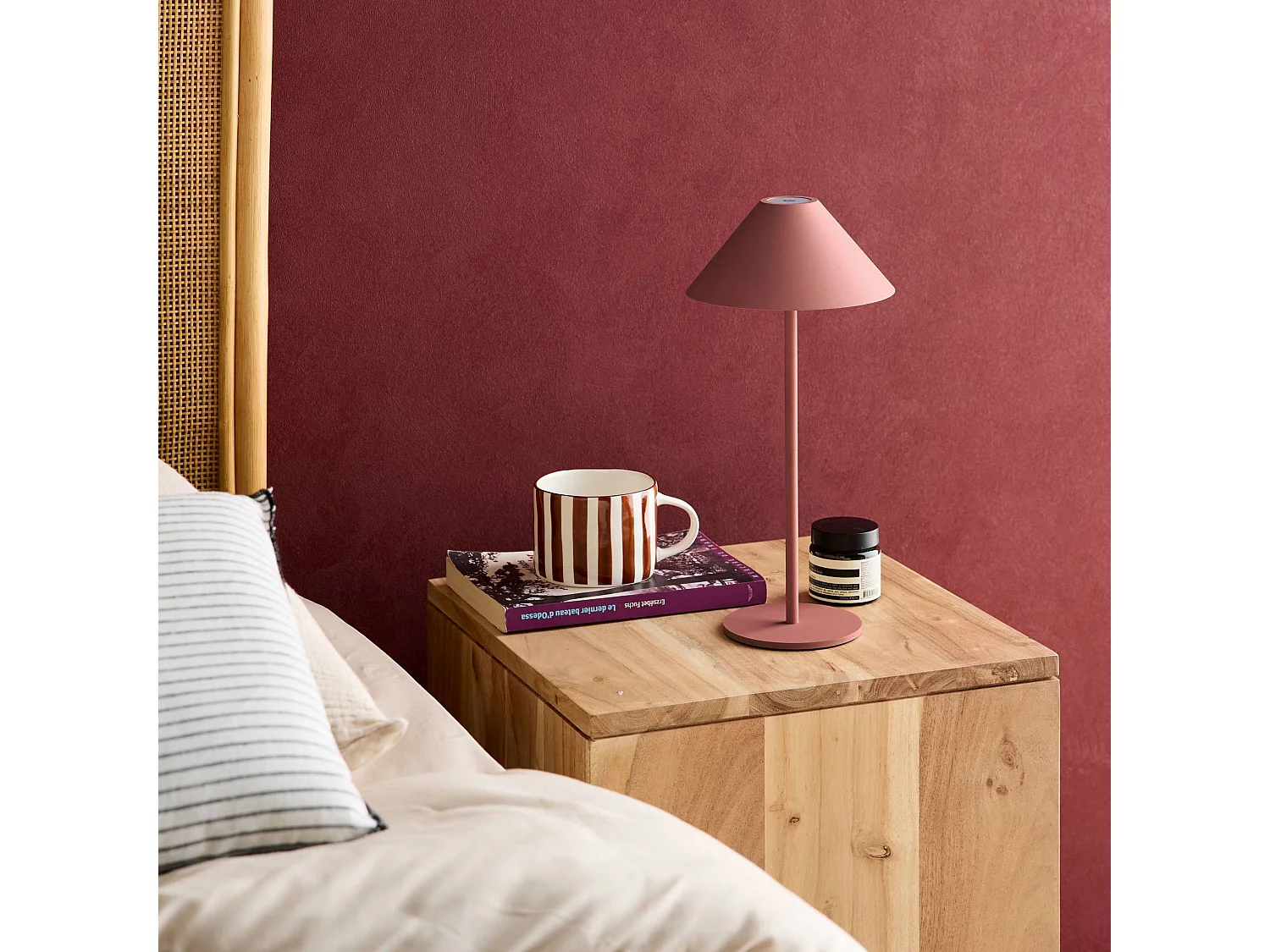 Lampada da tavolo led senza fili, 32cm, terracotta