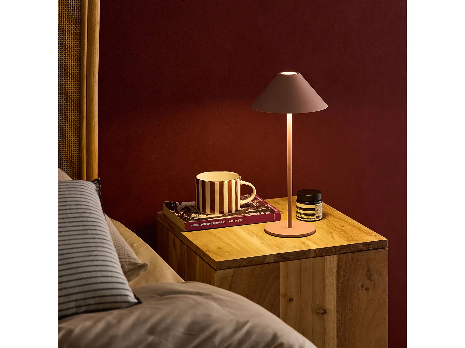 Lampada da tavolo led senza fili, 32cm, terracotta