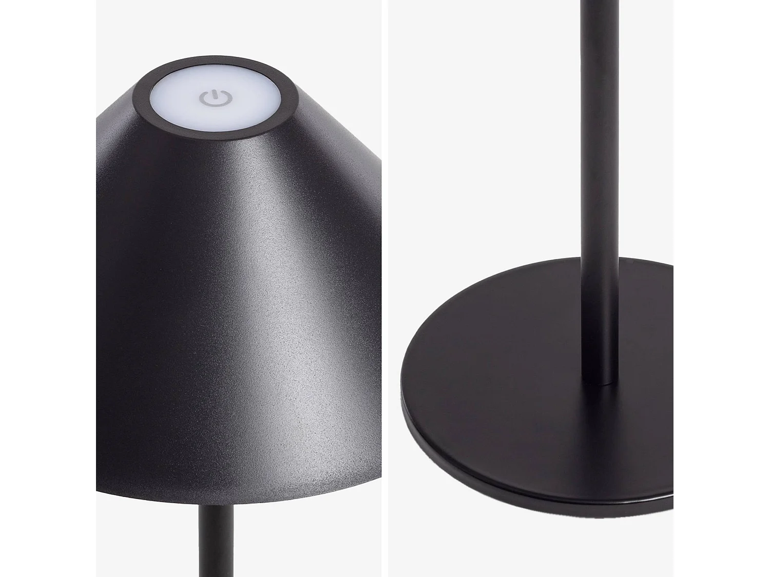 Lampe à poser intérieur/extérieur LED sans fil rechargeable Adam noir H 135cm Ø 19cm