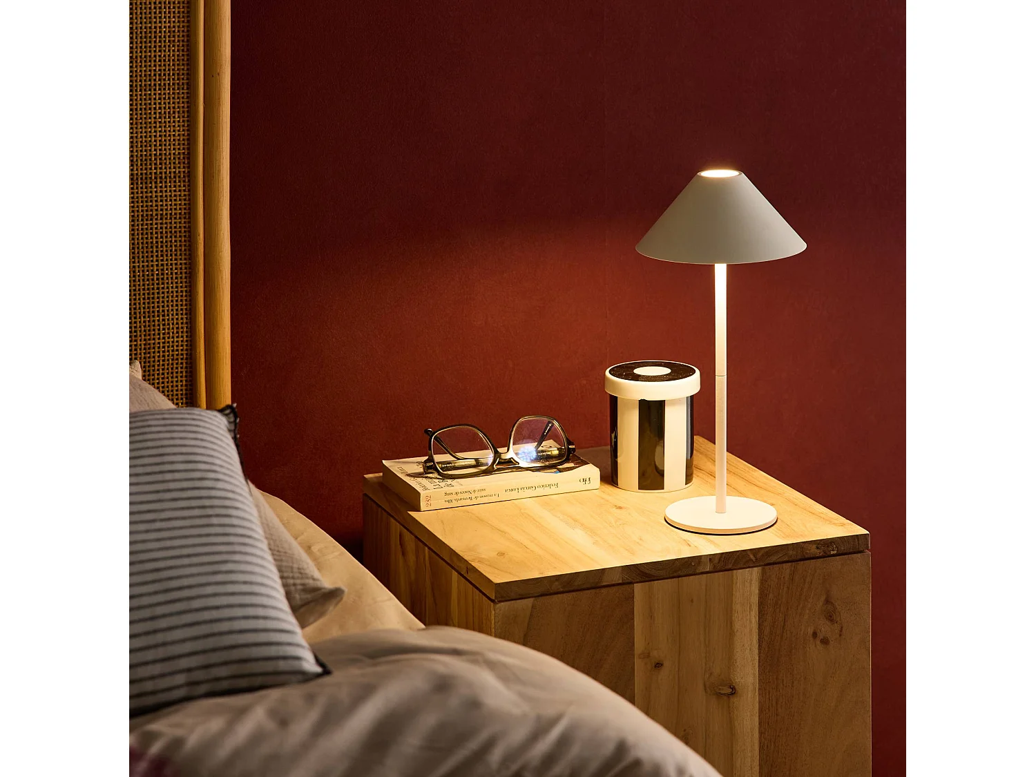 Lampada da tavolo led senza fili, 32cm, bianco