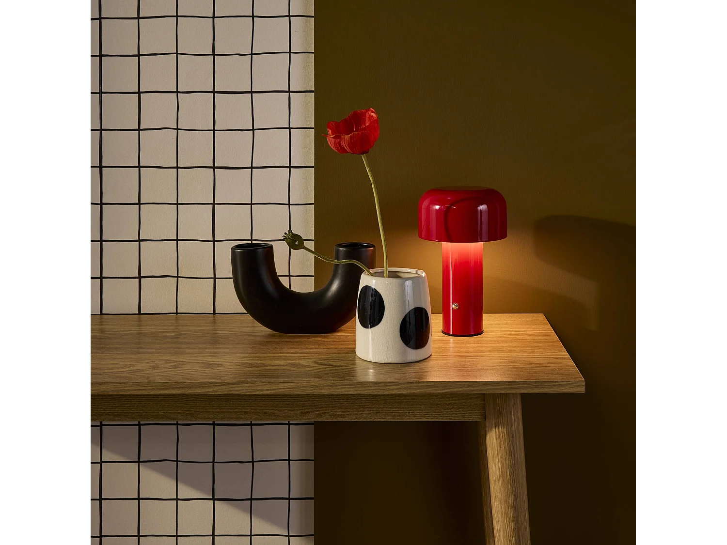 Lampada led in metallo, 13cm, rosso