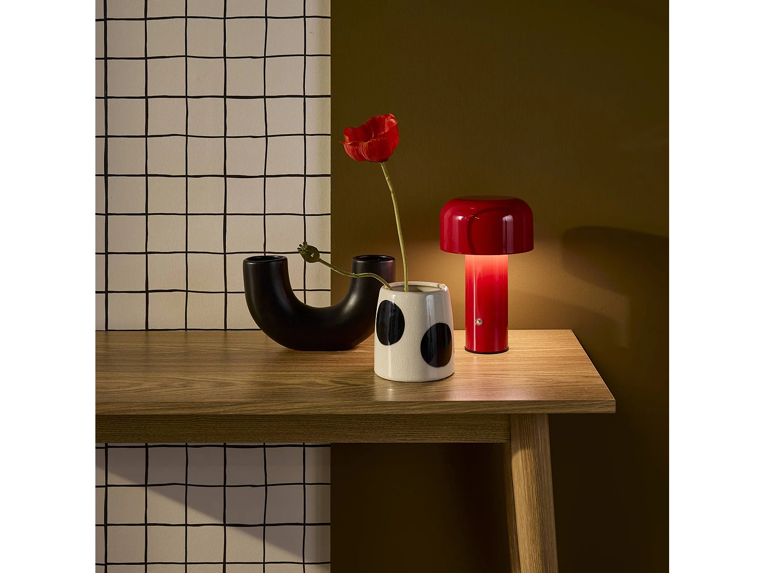 Lampada led in metallo, 13cm, rosso