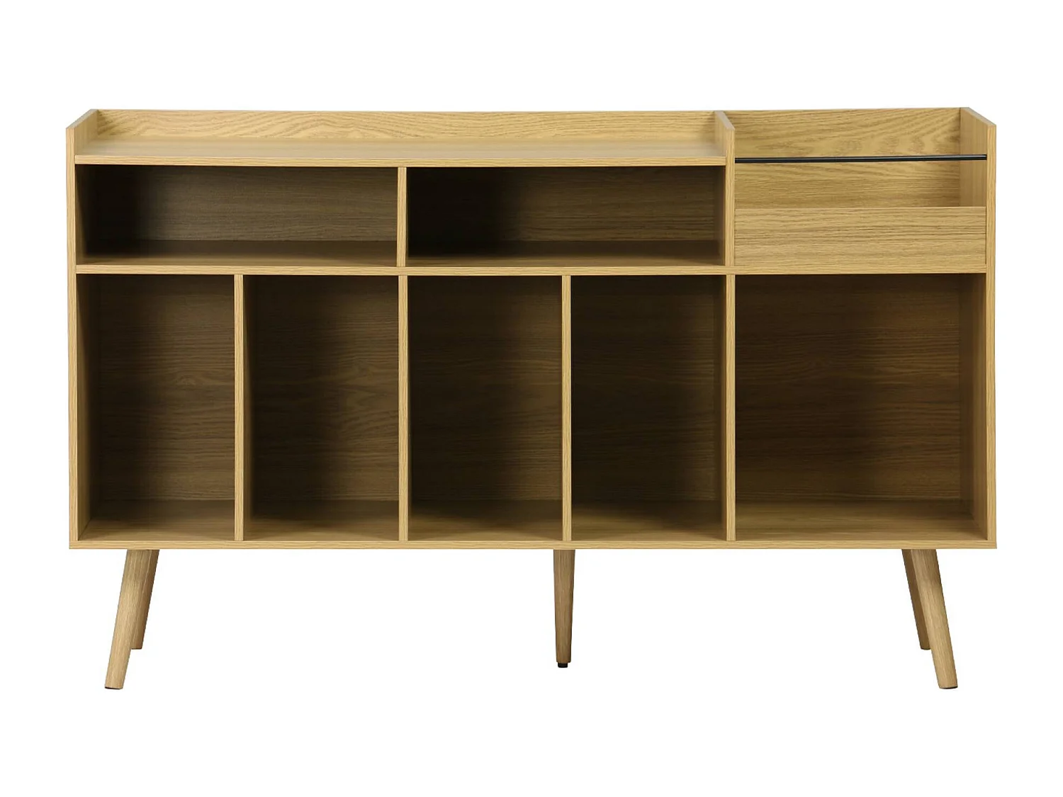 Mueble de vinilos xl estilo escandinavo, 130cm natural