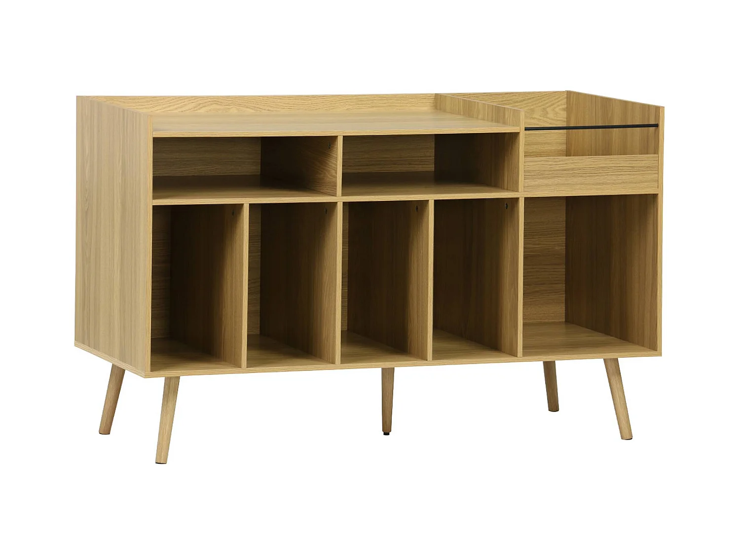 Meuble vinyle vintage décor bois. Dune. L 130 x P 50 x H 80 cm