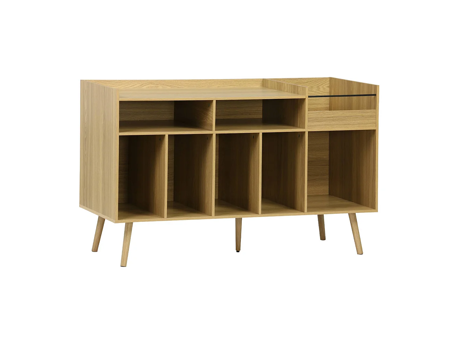 Mueble de vinilos xl estilo escandinavo, 130cm natural
